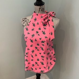 NWT Simons Icone Pink Floral Halter Blouse, XS